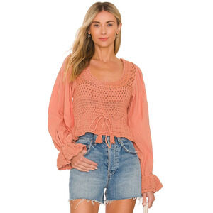 Free People Megan Crotchet Top